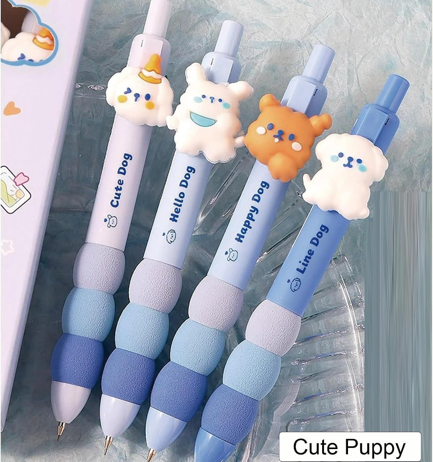 4 Pcs Cute Mechanical Pencils 0.5Mm Puppy Mechanical Pencil Office School Suppli