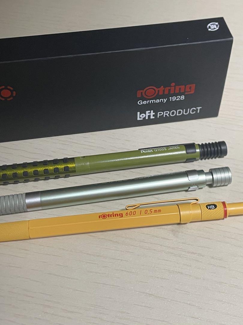 Rotring 600 Loft Yellow Smash 925-35 Mechanical Pencil Set Of 3 Used