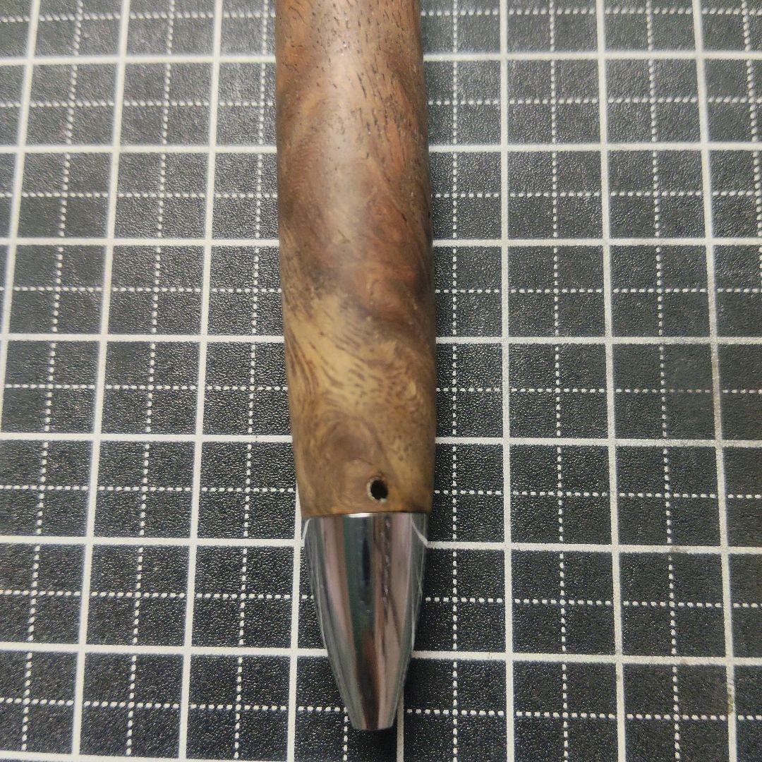 Handmade wood-shaft mechanical pencil, quince, red and white, 0.5mm, brass