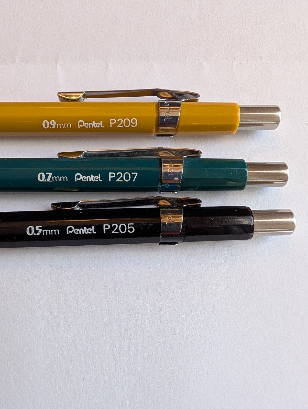 Pentel P200 Mechanical Pencil Set of 3 – 0.5mm 0.7mm 0.9mm