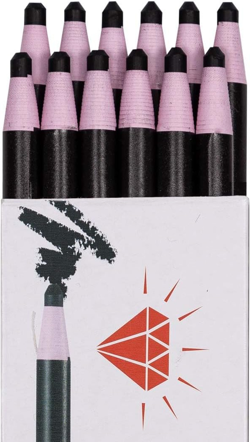 12 pzs lapices grasa/cera negros Diamond despegables para vidrio metal vinilo