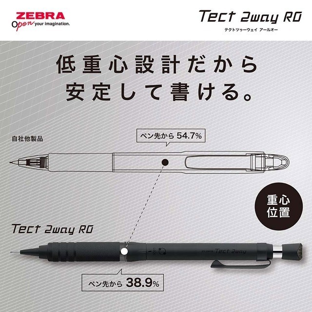 ZEBRA Tect 2-Way RO Drafting Mechanical Pencil 0.5mm Navy Black P-MA141-NVBK