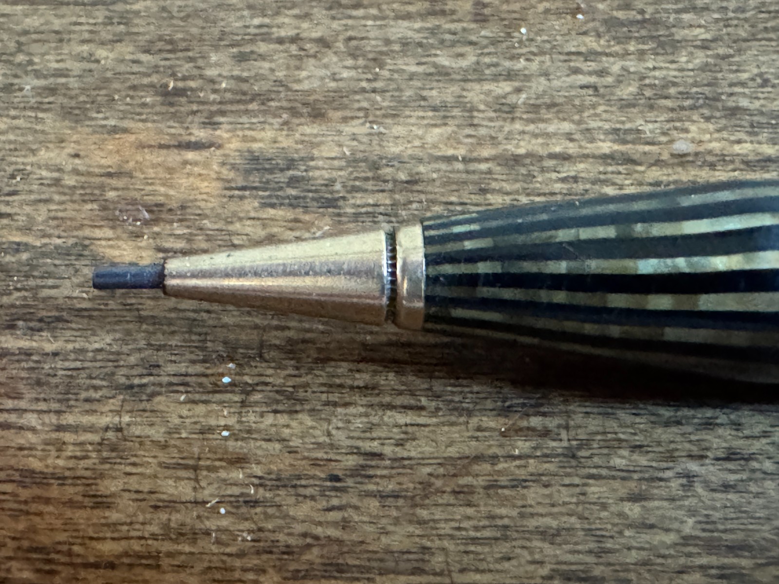 VINTAGE CONKLIN MECHANICAL PENCIL STRIPED TORTOISE SHELL BROWN WORKS