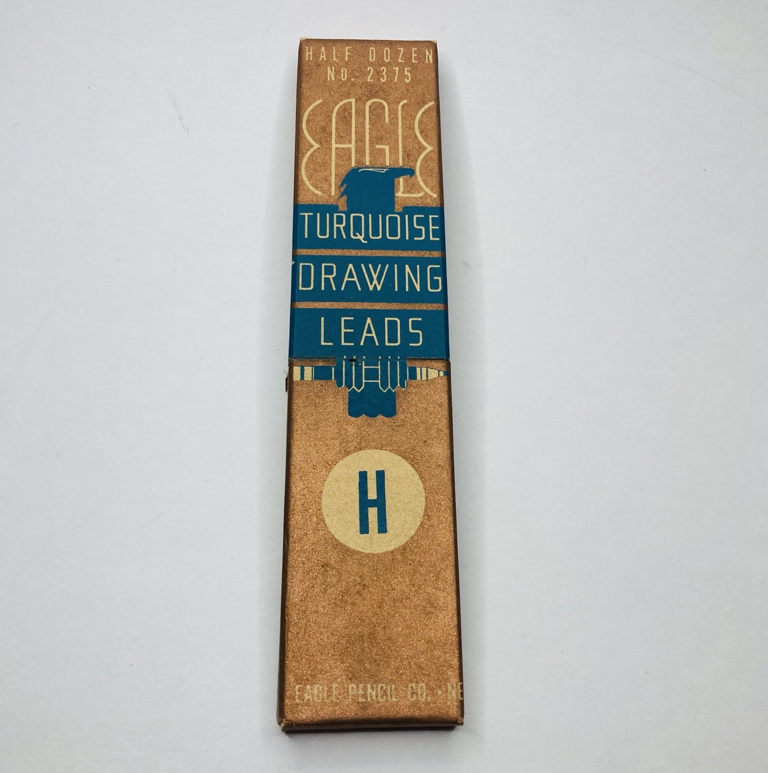 Vintage Eagle Turquoise Drawing Leads (1) Box H 6 Count Eagle Pencil Co.