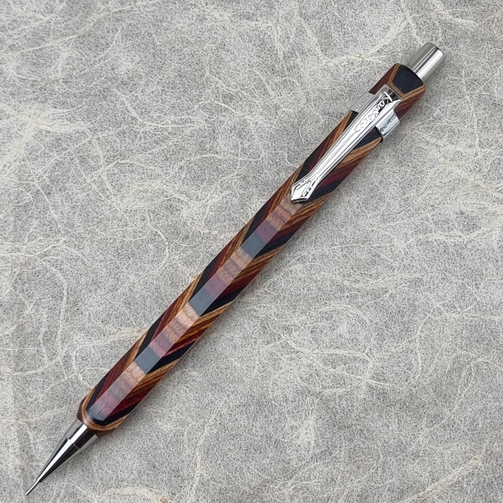 Hand Crafted Pentel P-205(0.5mm) Mechanical Pencil with Octagonal Wood Barrel