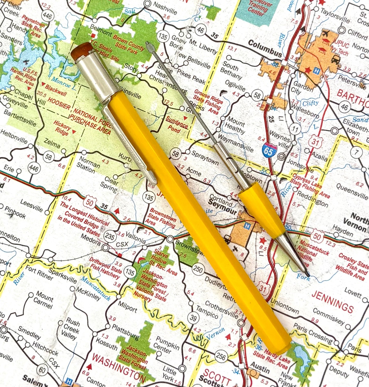 Vintage Autopoint Utility Real Thin Leads (0.9 mm) Mechanical Pencil – Yellow