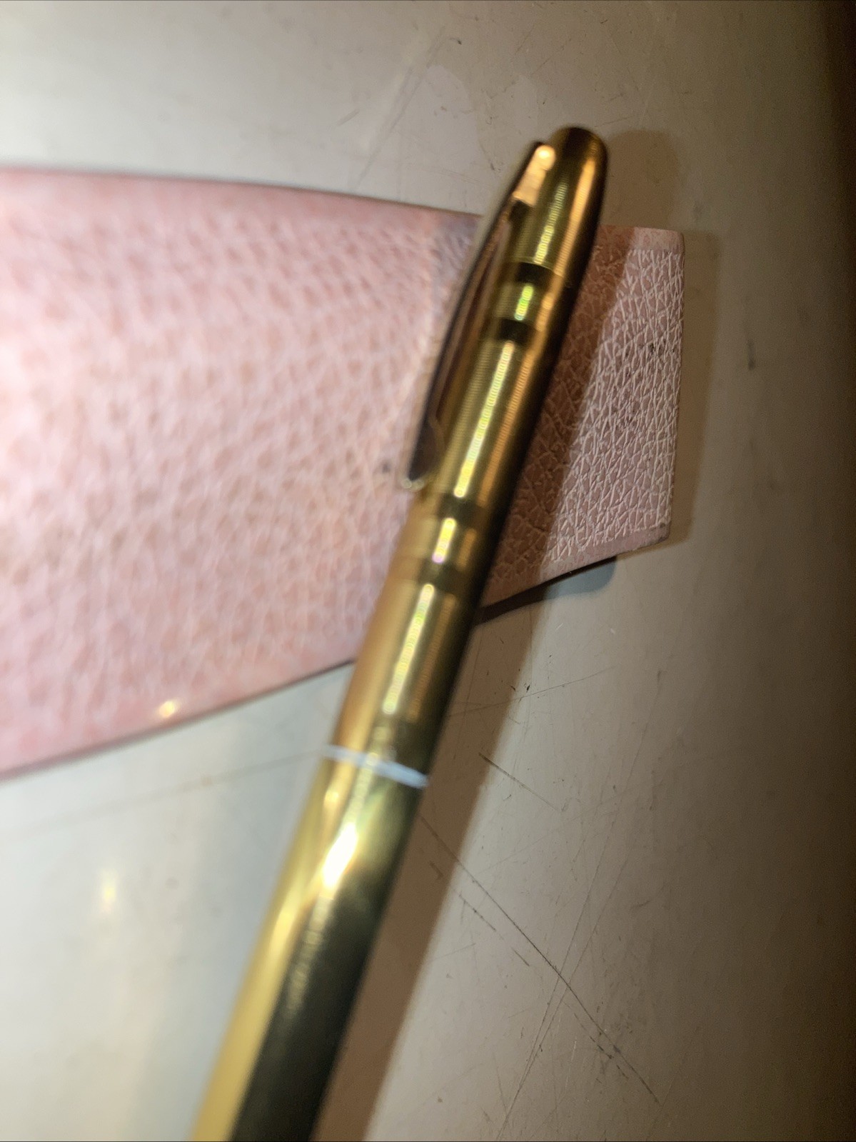 Vintage Gold Plated Mechanical Pencil Stamped Mascot USA (WORKS w/LEAD) & Sheath