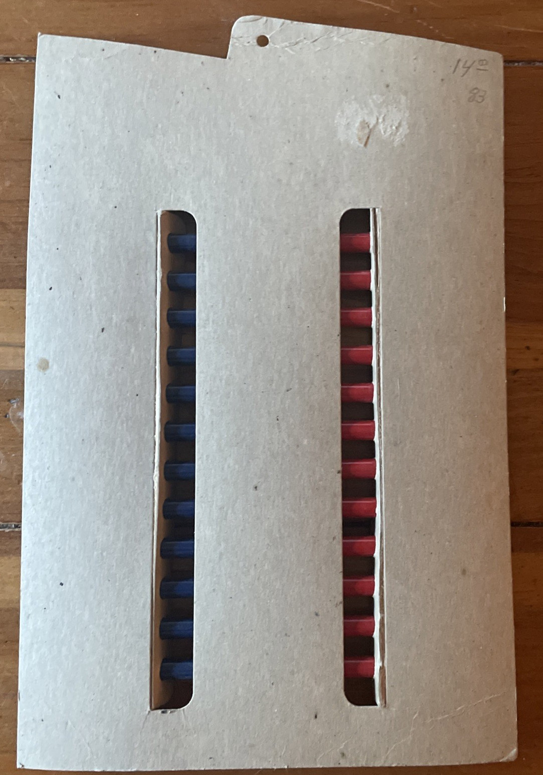 Eberhard Faber Red/Blue Pencils 12 Count Display Board Made U.S.A. Vintage