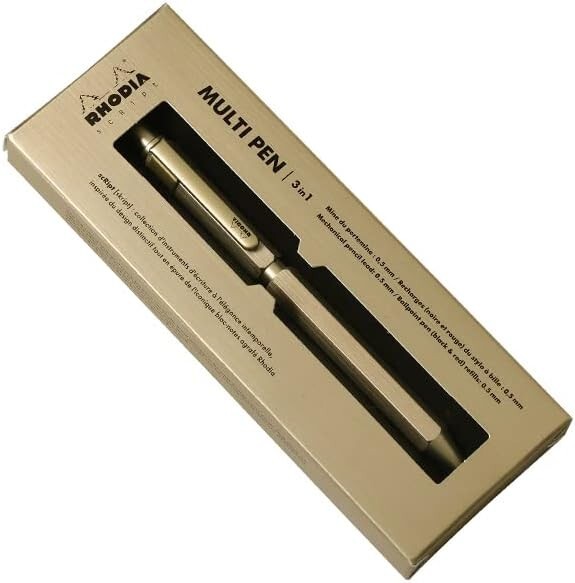 Rhodia Multi Mechanical Pencil Ballpoint Pen Hexagonal Script Limited Color Gold