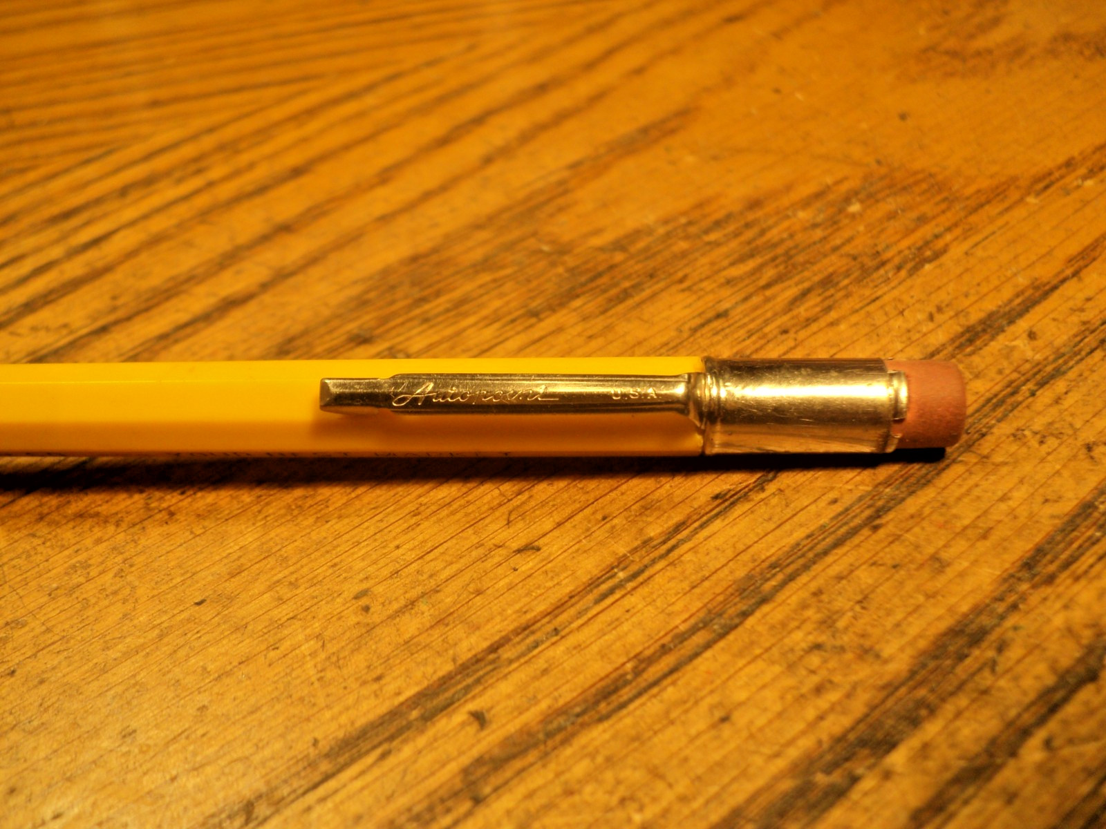 Vintage Autopoint Mechanical Pencil Hart Grain Co Your Best Market Yellow Body