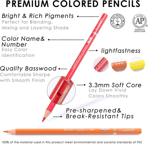KALOUR Professional Colored Pencils,Set of 1 Count (Pack 240), Multicolor