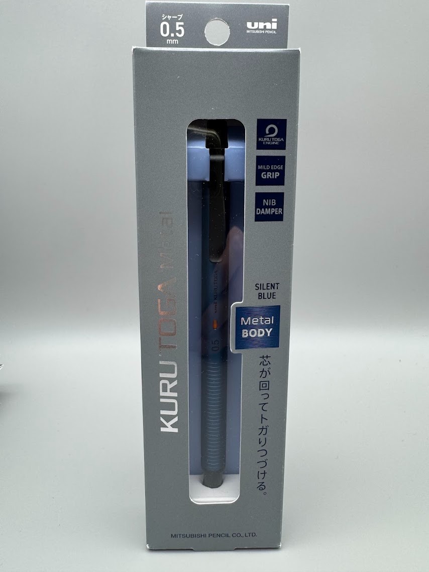 UNI KURU TOGA METAL 0.5mm Mechanical Pencils 3 Color Set Black Blue Gray M5-KH