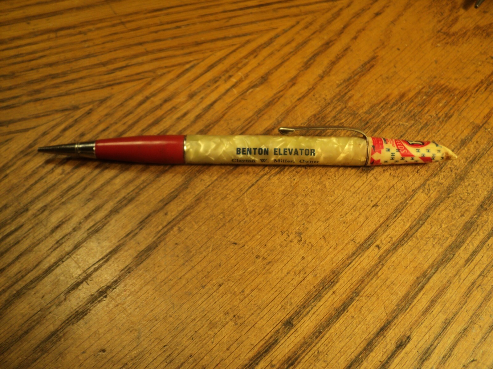 Vintage Ritepoint Mechanical Pencil Benton Elevator 5-3/4″ Long Sugar Sack Top