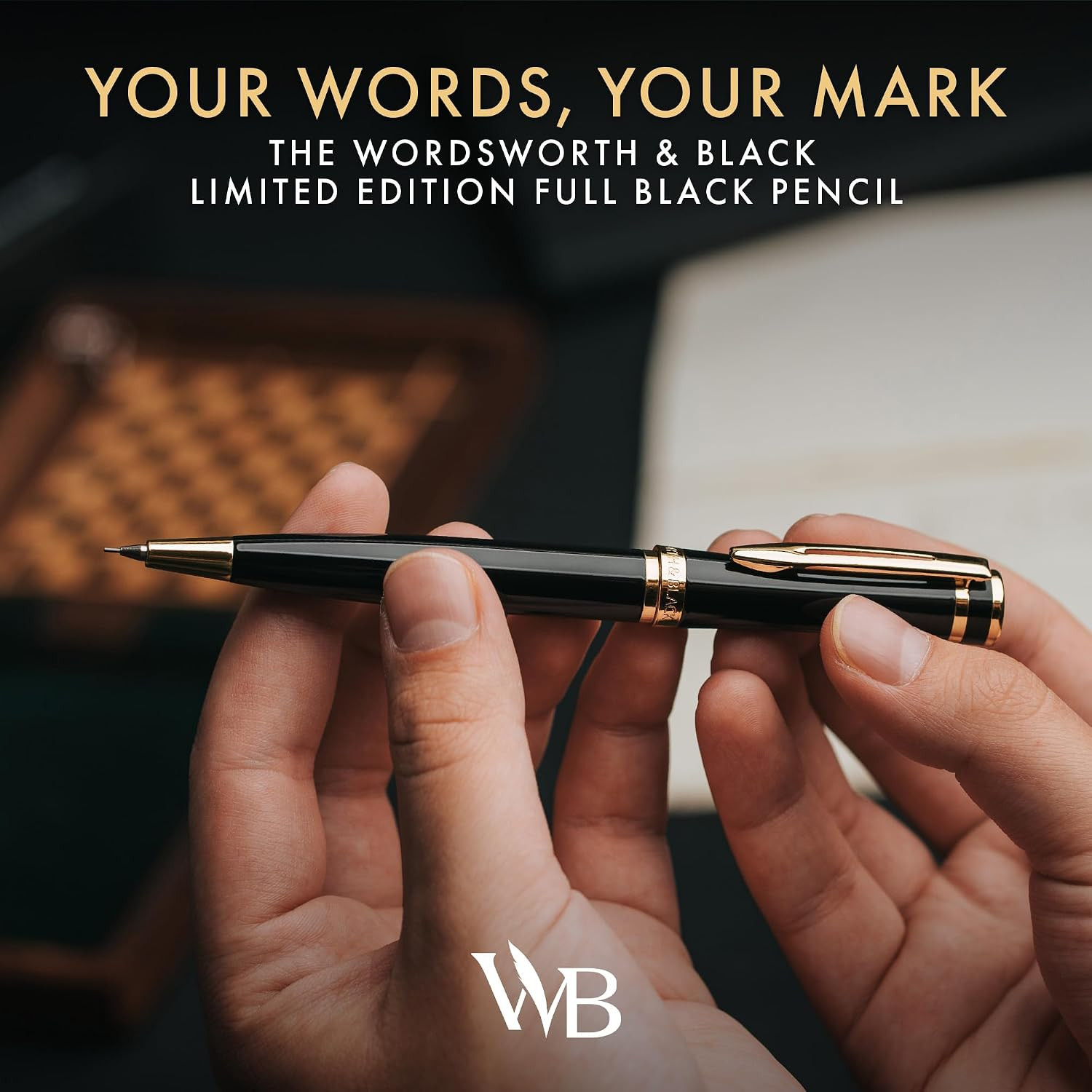 Wordsworth and Black Mechanical Pencil Graphite Lead- Stunning Luxury Metal Penc