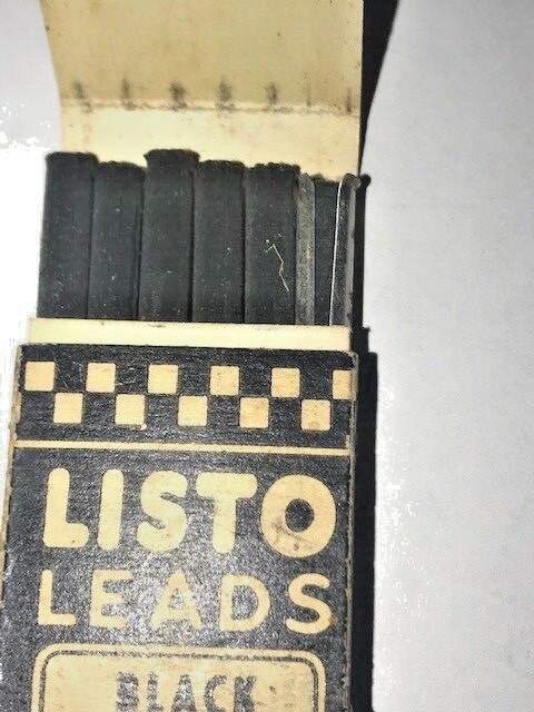 Vintage Listo Leads Black No. 162 Pencil Corporation Full Box extra Sleeve