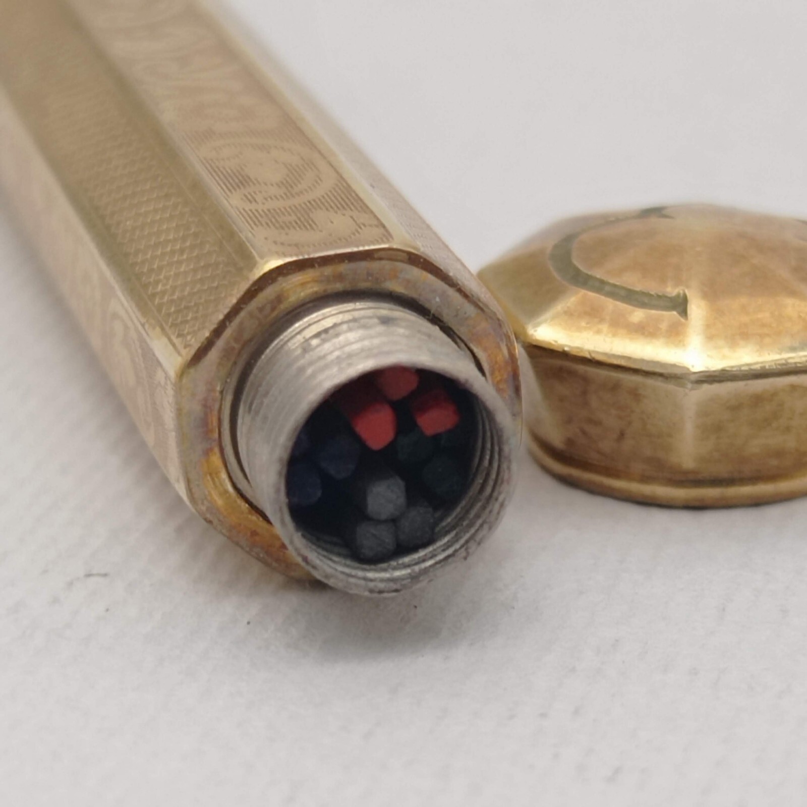 FEND NORMA Patent Gold Plated 4 Color Mechanical Pencil Excellent Unused VTG 30s