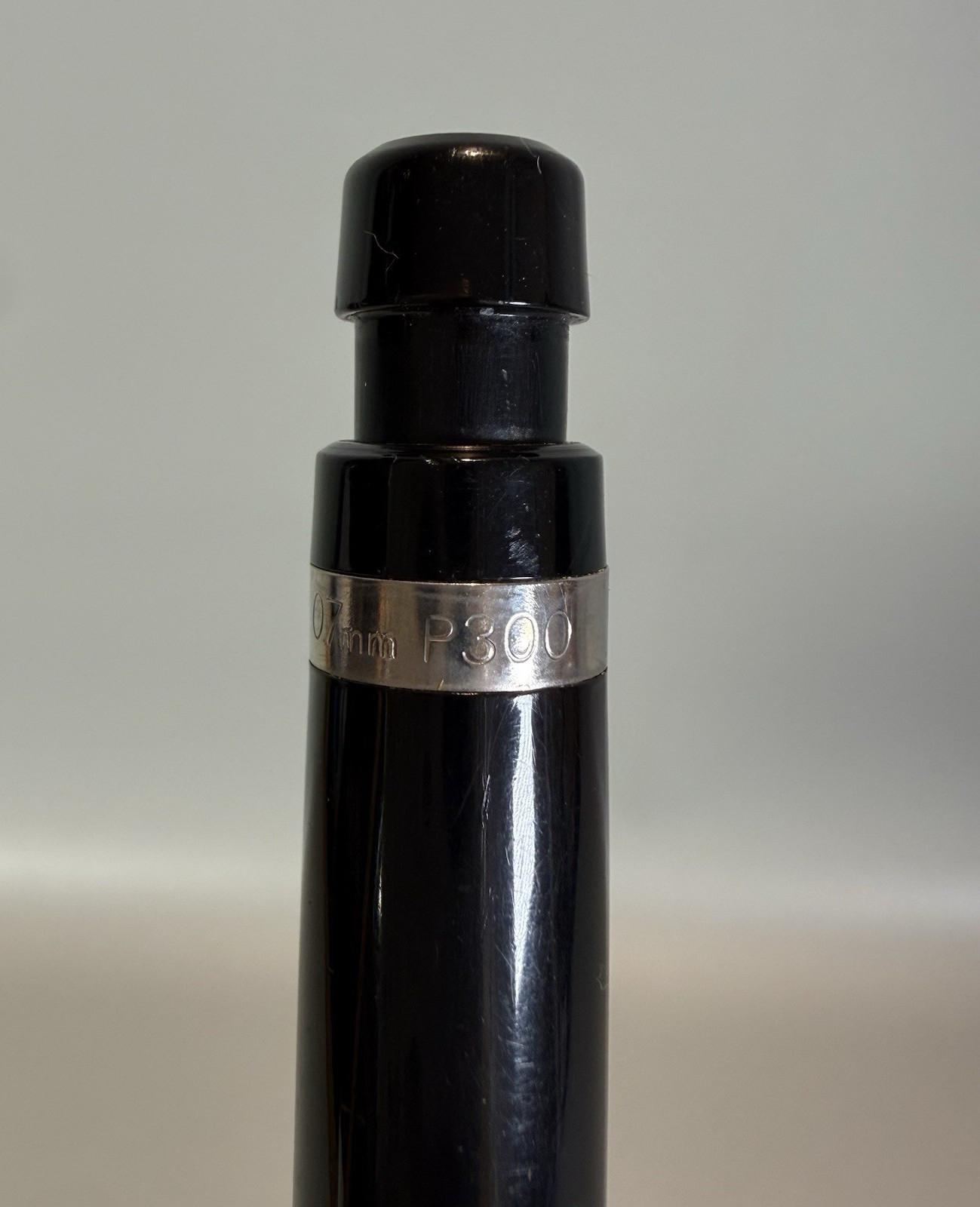 Vtg Pentel P300 Big Pencil 0.7mm Mechanical Drafting Japan Black Silver Tone
