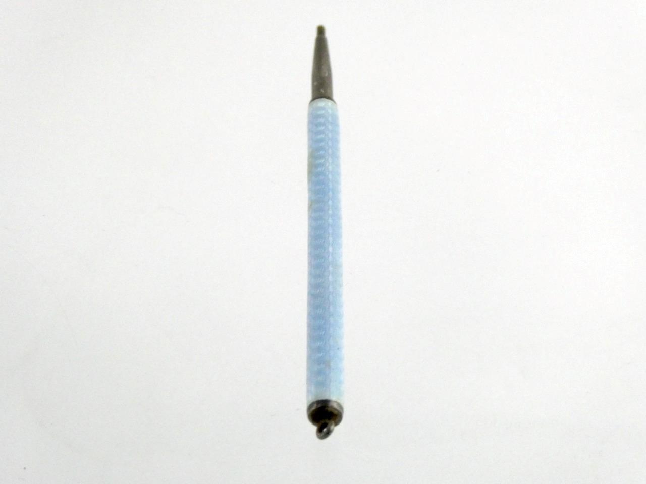 Vintage Gullioche Pale Blue Enamel Pencil Screwend Lead Up and Down