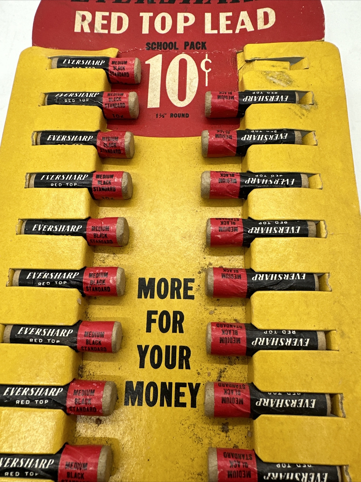 Vintage Eversharp Red top pencil lead School Pack Store Display 10 Cent