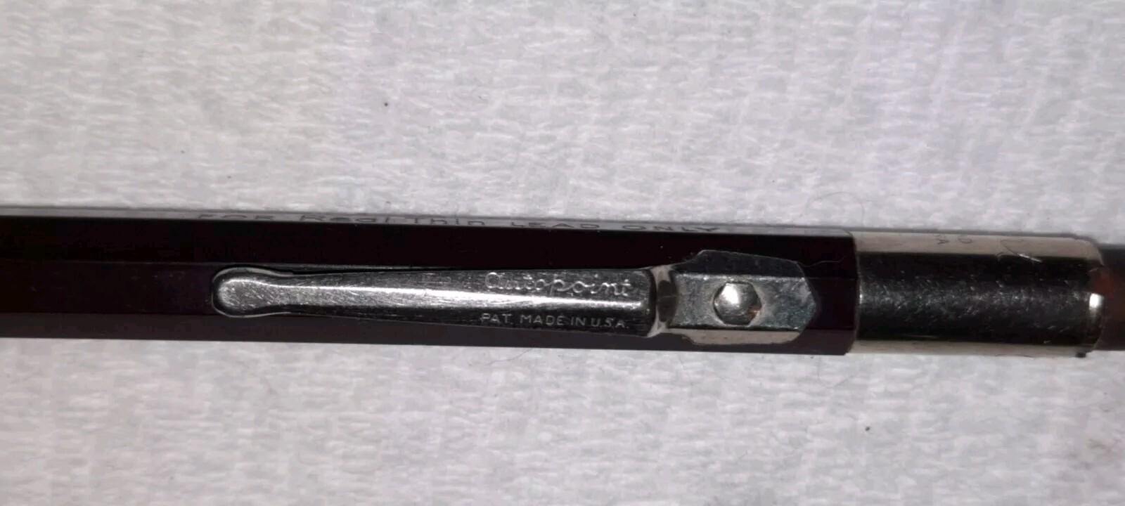 “AUTOPOINT…*For Real Thin Lead Only” Brown & Black/Chrome Trim Working Pencil