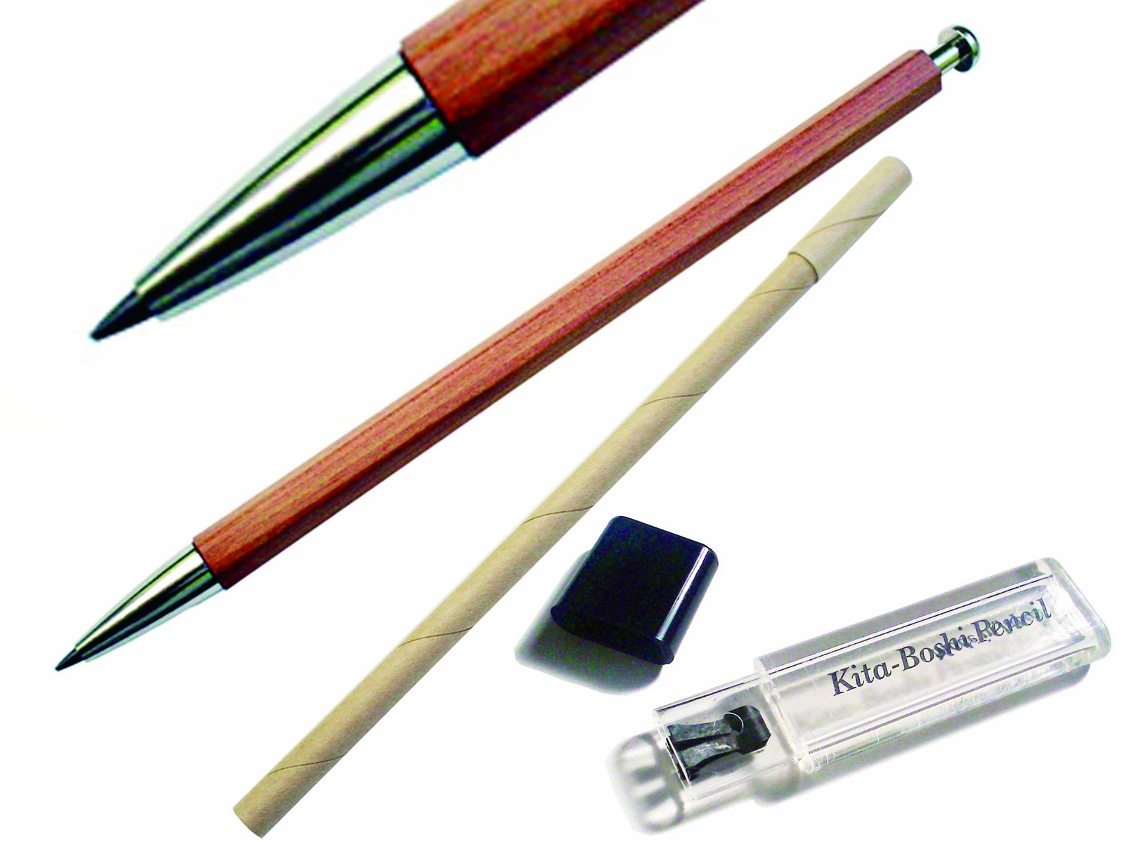 2.0mm Mechanical Pencil, Wooden Barrel with Pocket Clip, #1 B, Black Lead, 1e…