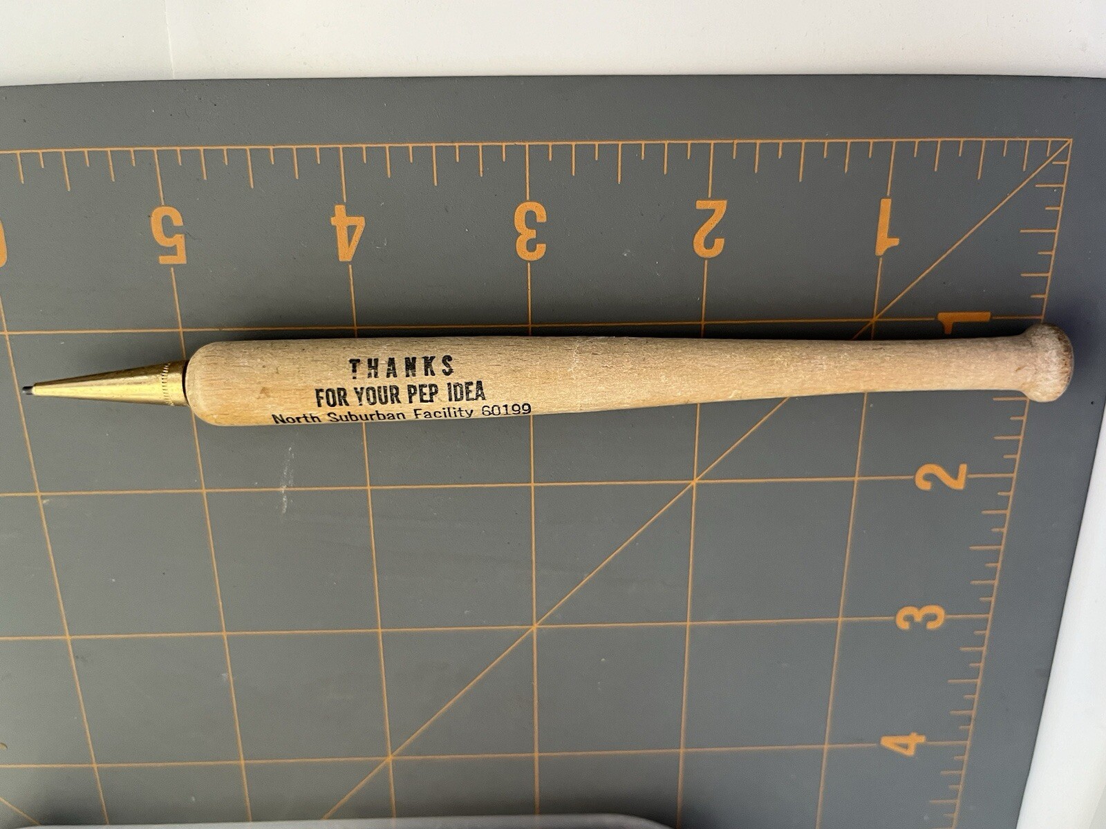 Vintage Baseball Bat Mechanical Pencil ZIP Code Carol Stream Illinois Thanks