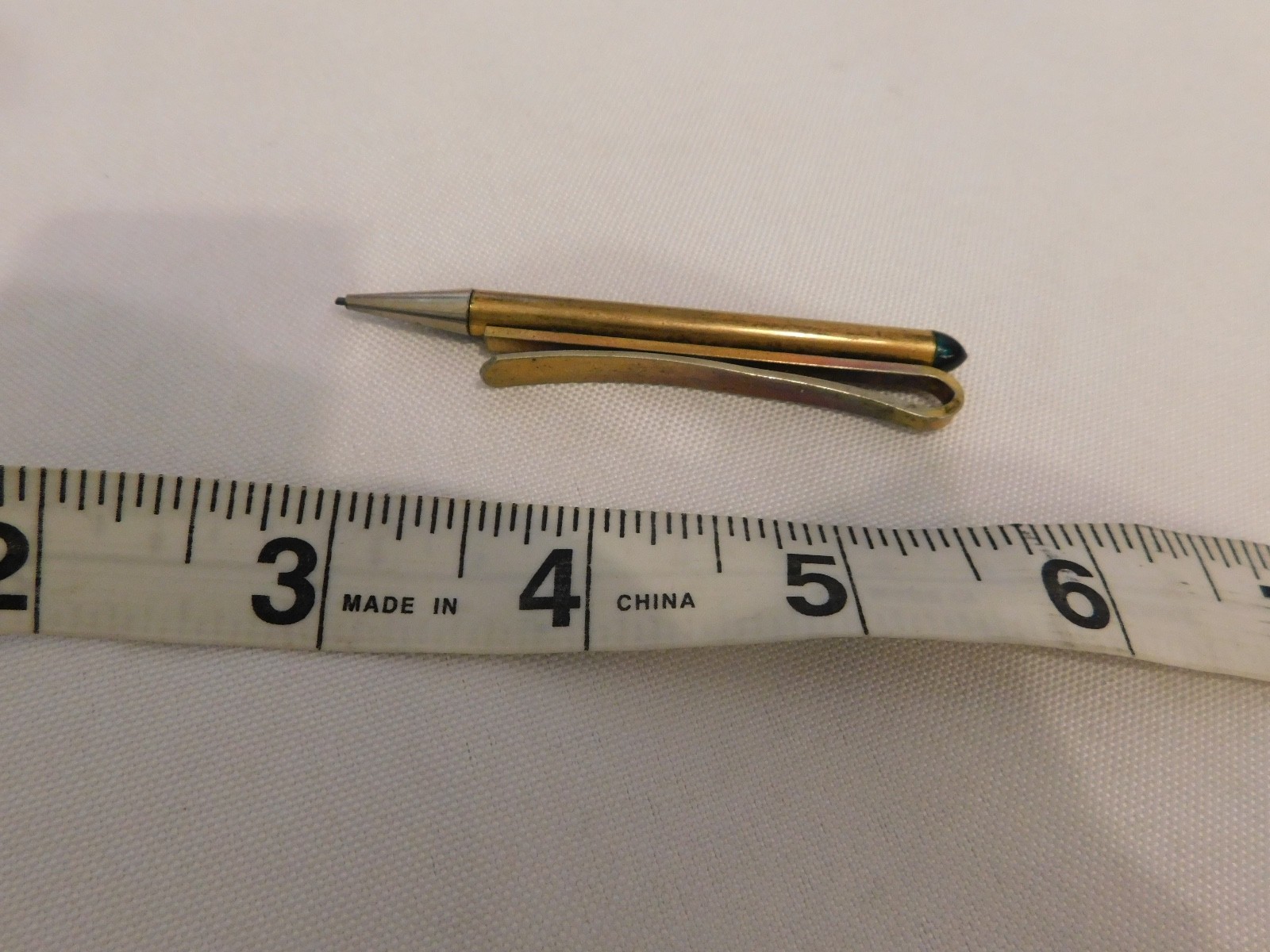 Vintage Mini Mechanical Pencil Gold Tone Tie Clip 2.75″ Long Pre-owned