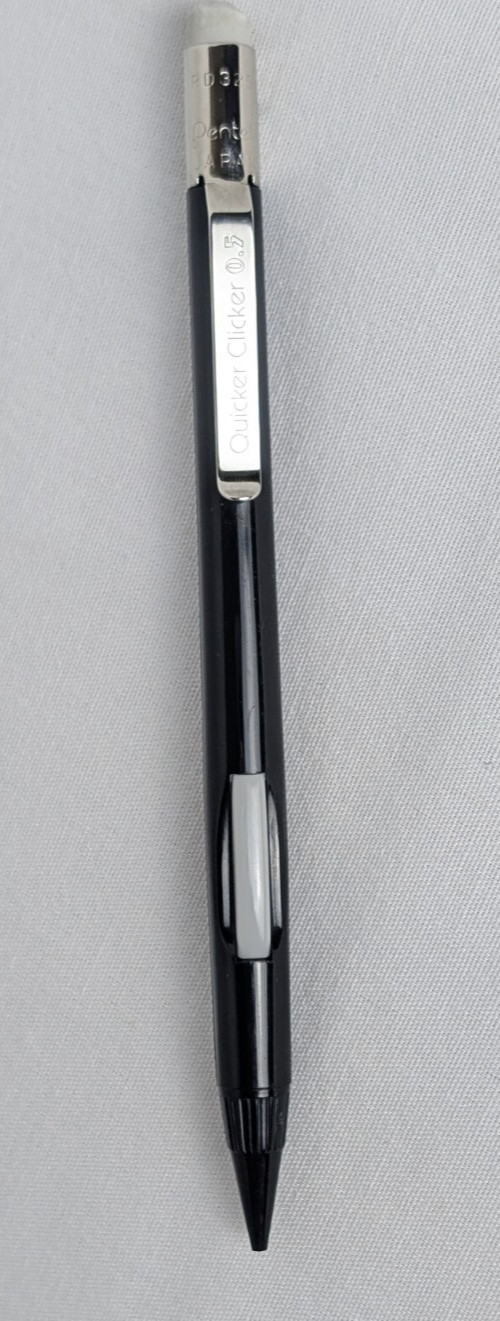 Vintage Pentel Quicker Clicker Junior PD325 Black Mechanical Pencil
