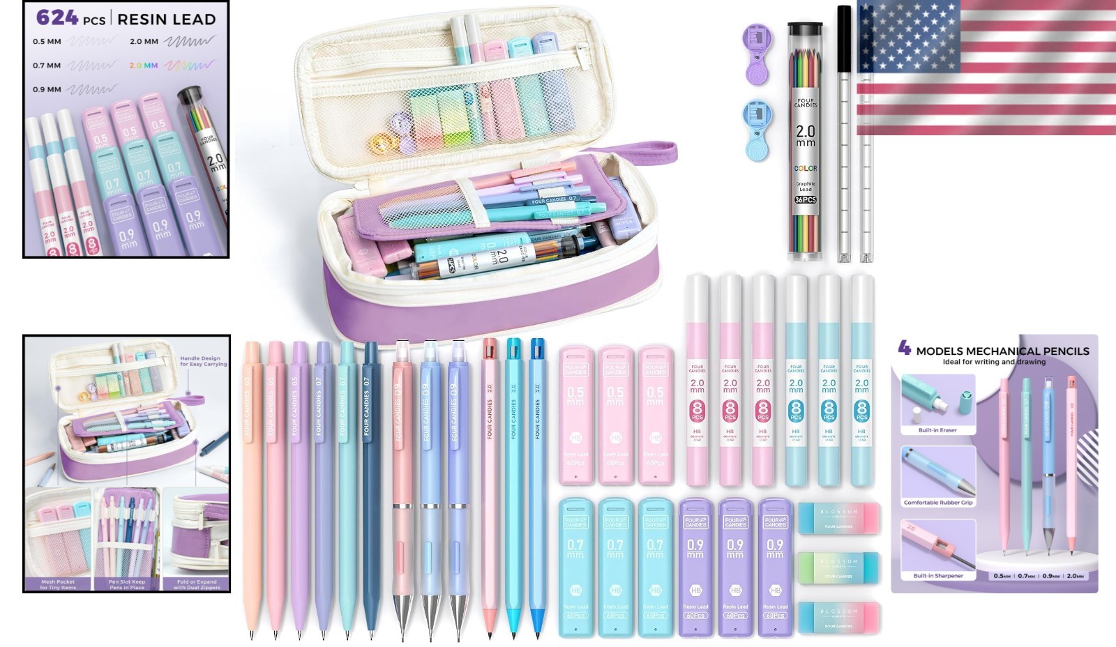 All-in-One 36PC Cute Mechanical Pencil Set – Perfect for Students & Creatives