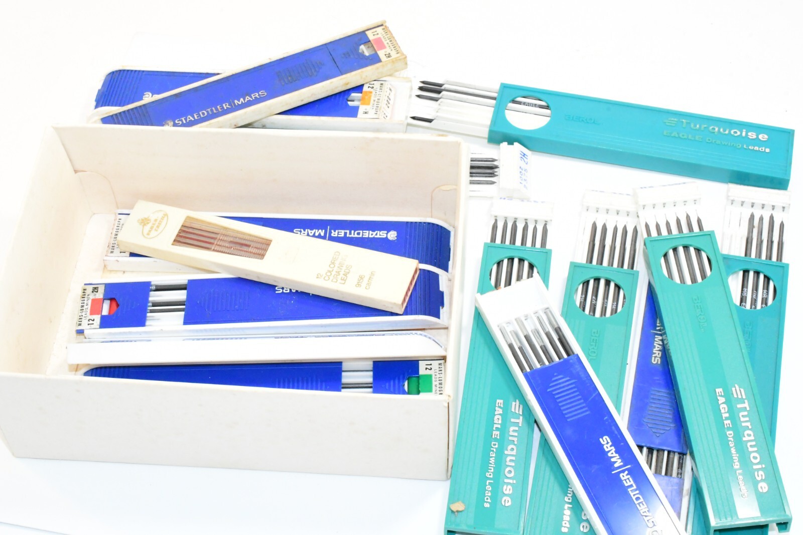 Mix Lot VINTAGE Turquoise Eagle Staedtler Mars Drawing Drafting Leads