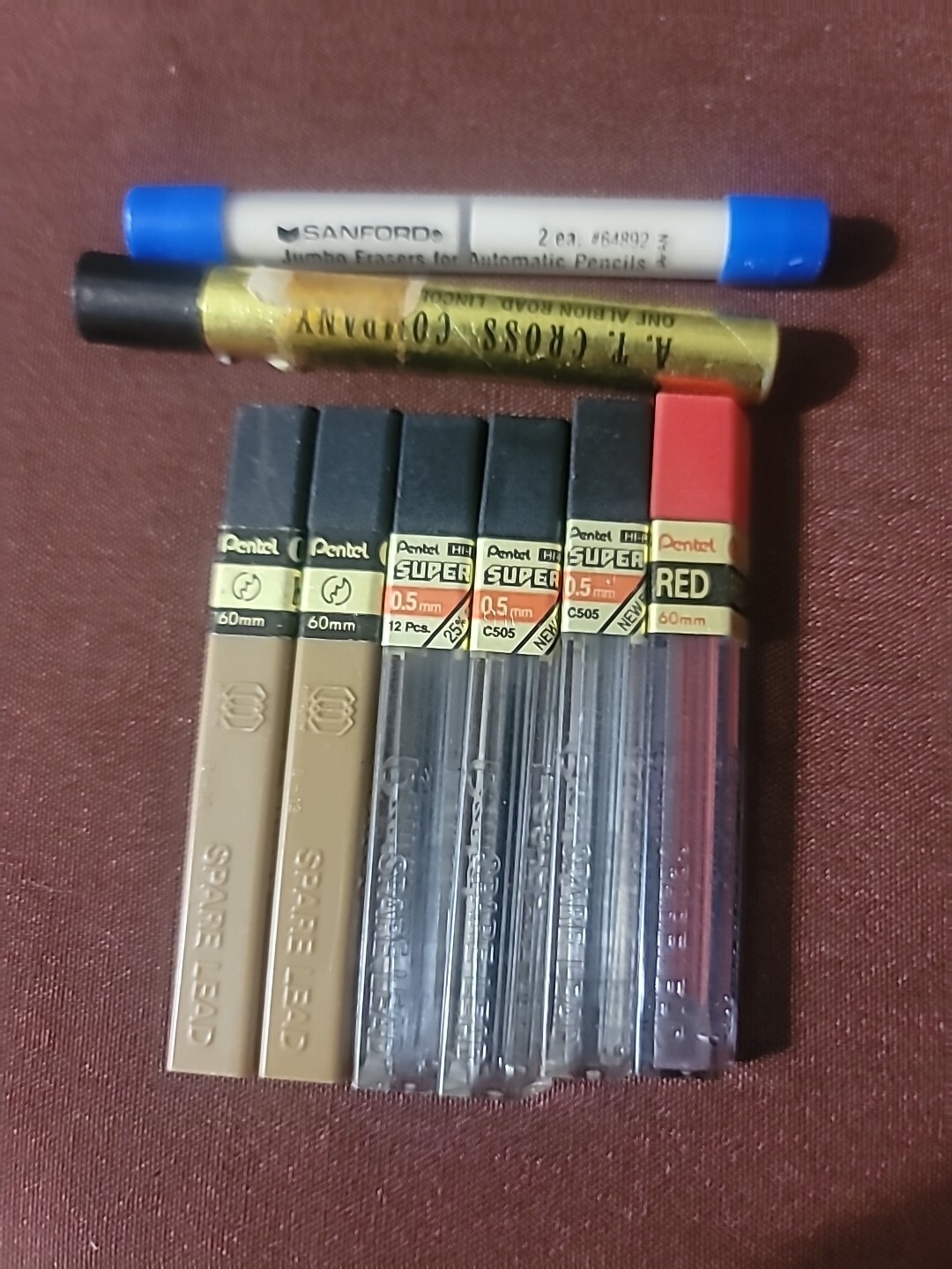 Lot Of 6 Vintage Pentel Pencil Lead Sticks 0.5 Japan Stationery Company