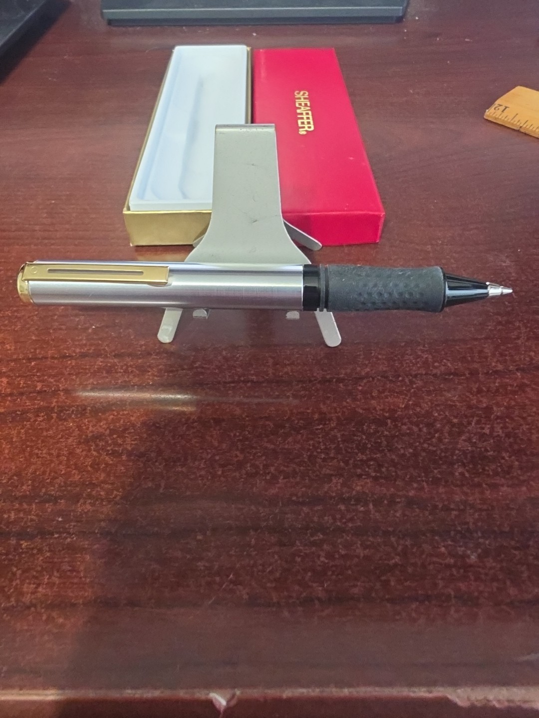 Sheaffer Pencil Silver, Black & Gold Tone. Vintage New In Box. Never Used