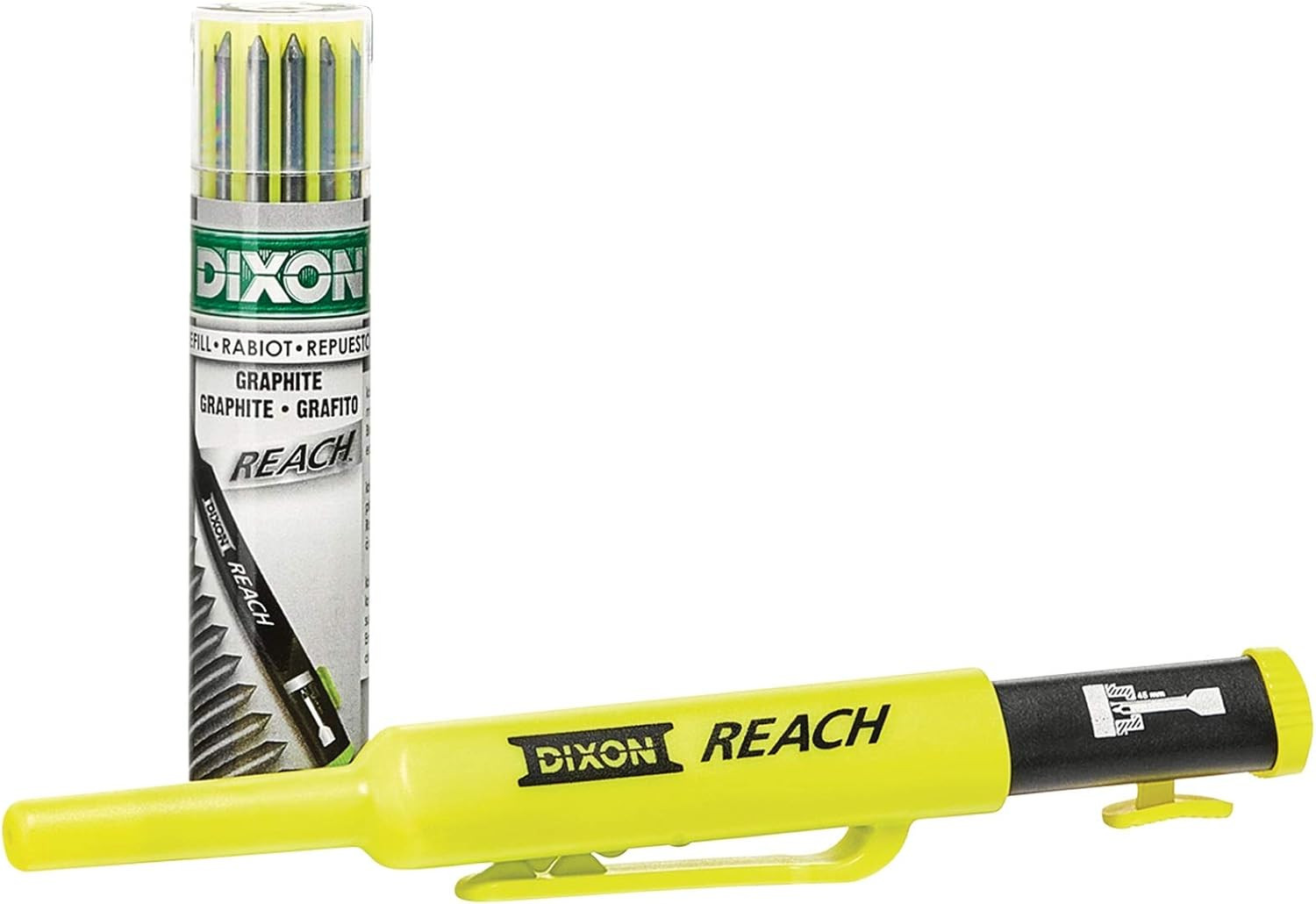 Industrial REACH- Deep Hole Mechanical Pencil with Lead Refills Included, Yellow