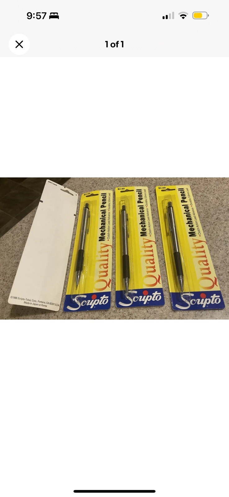 Vintage 1996 Scripto Quality Mechanical Pencil 0.5mm Lead New Sealed For 1 only
