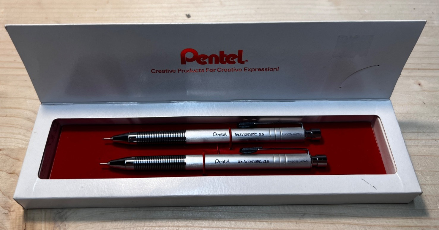 Two (2) Pentel Technomatic 0.5mm Mechanical Pencil – PN3015 Japan .5 mm