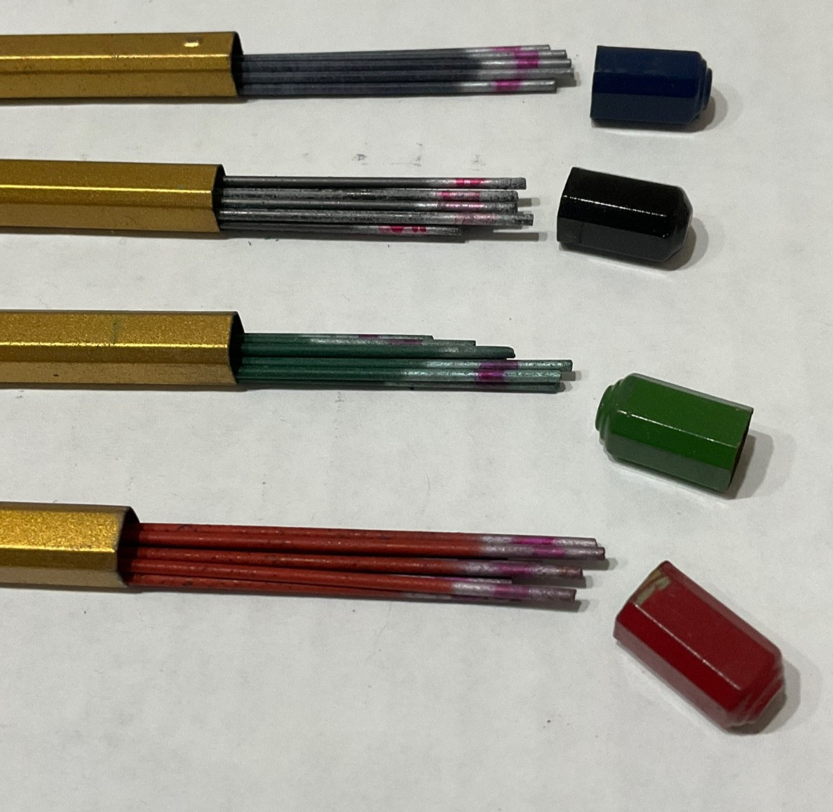 Vintage EAGLE ELECTRONIC Mechanical Pencil Lead GREEN RED BLACK BLUE 1.18mm 4″