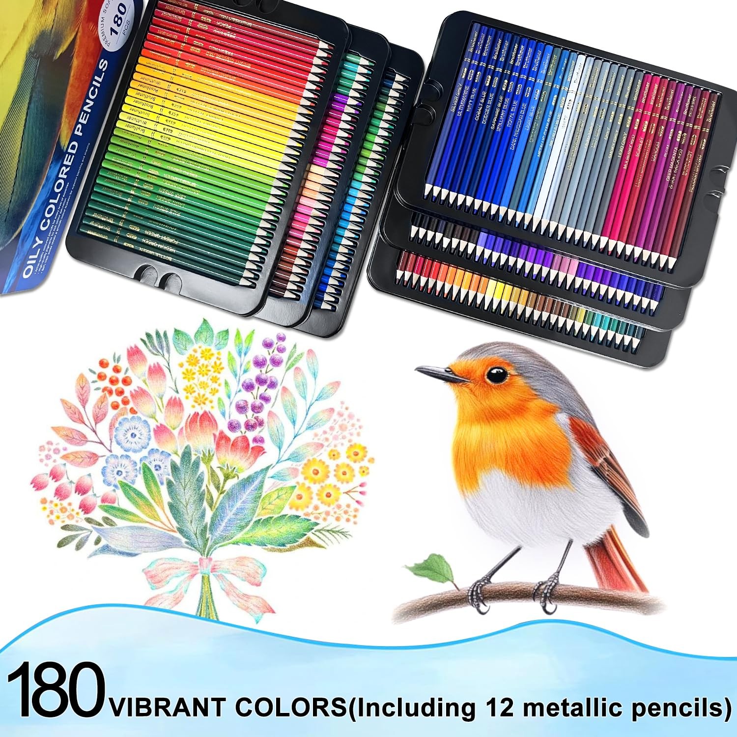 LBW 180 Colored Pencils for Adult Coloring 1 Count (Pack of 180), Multicolor