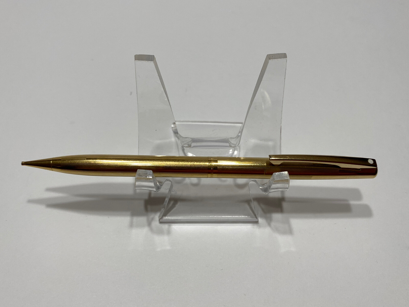 SHEAFFER WHITE DOT GOLD ELECTROPLATED MECHANICAL PENCIL MADE IN USA