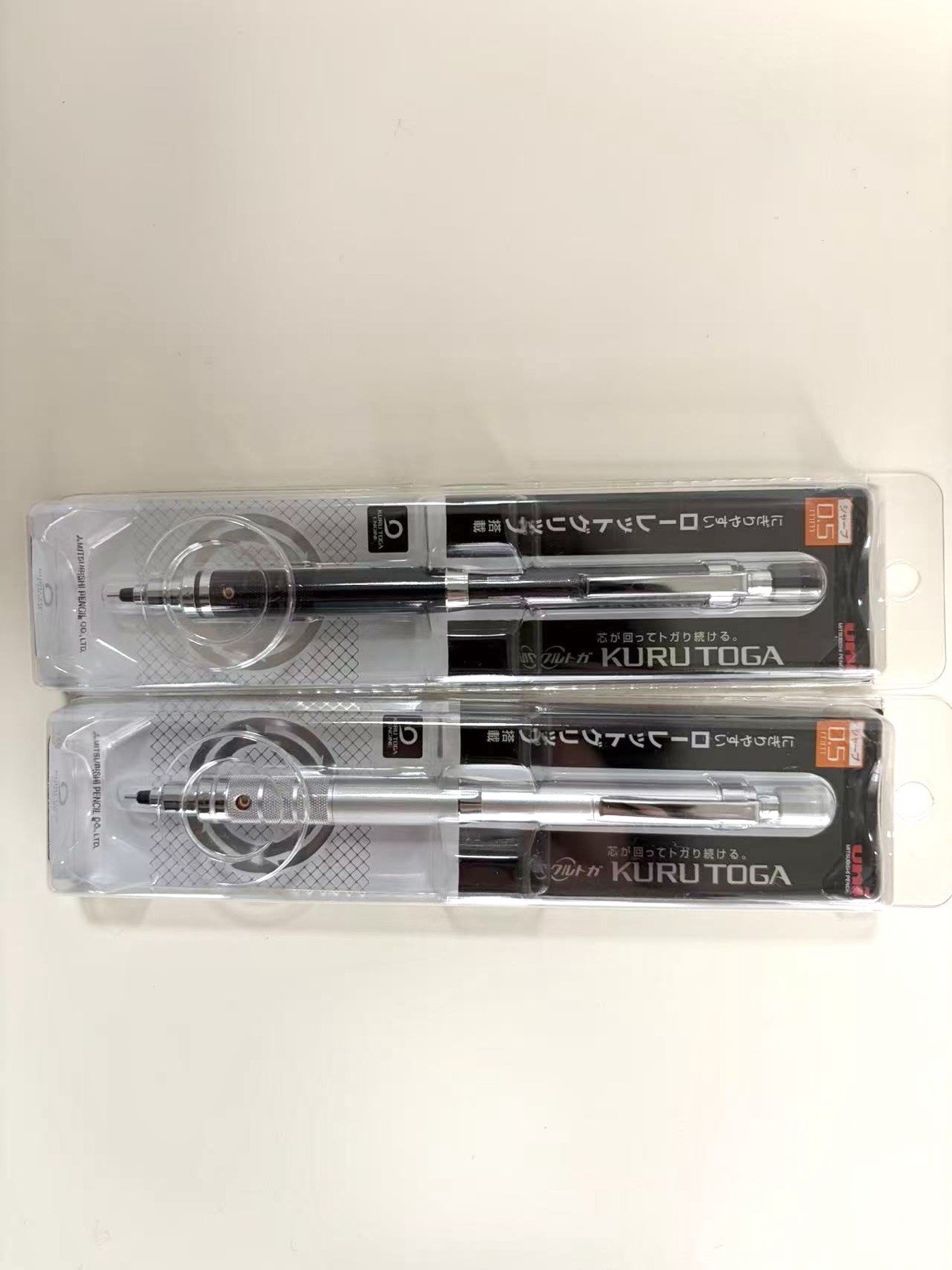 Uni Kuru Toga Roulette Mechanical Pencil 0.5mm Set Silver Gun Metallic Japan