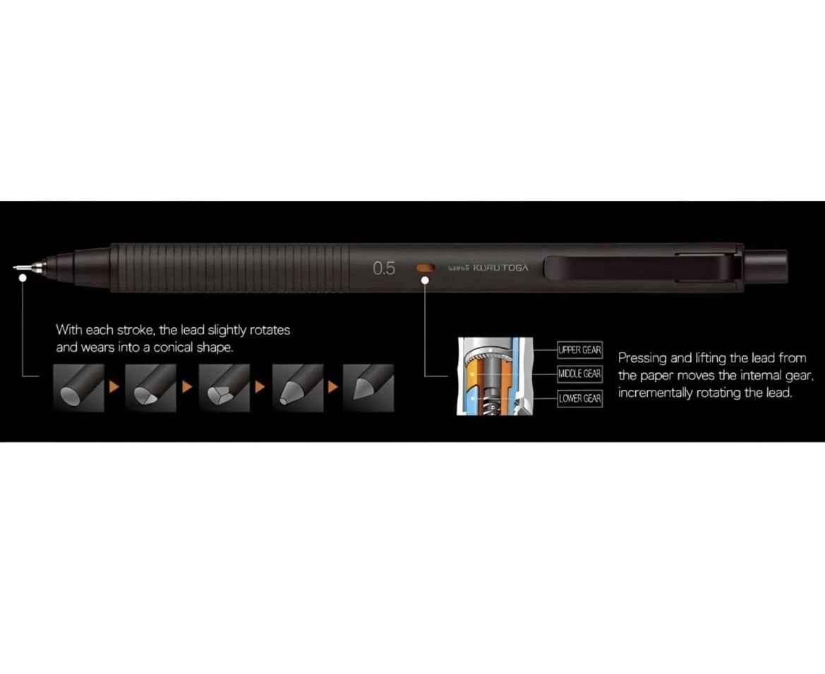 Uni Kuru Toga Metal Mechanical Pencil Nocturne Black 0.5mm M5-KH 1P NEW