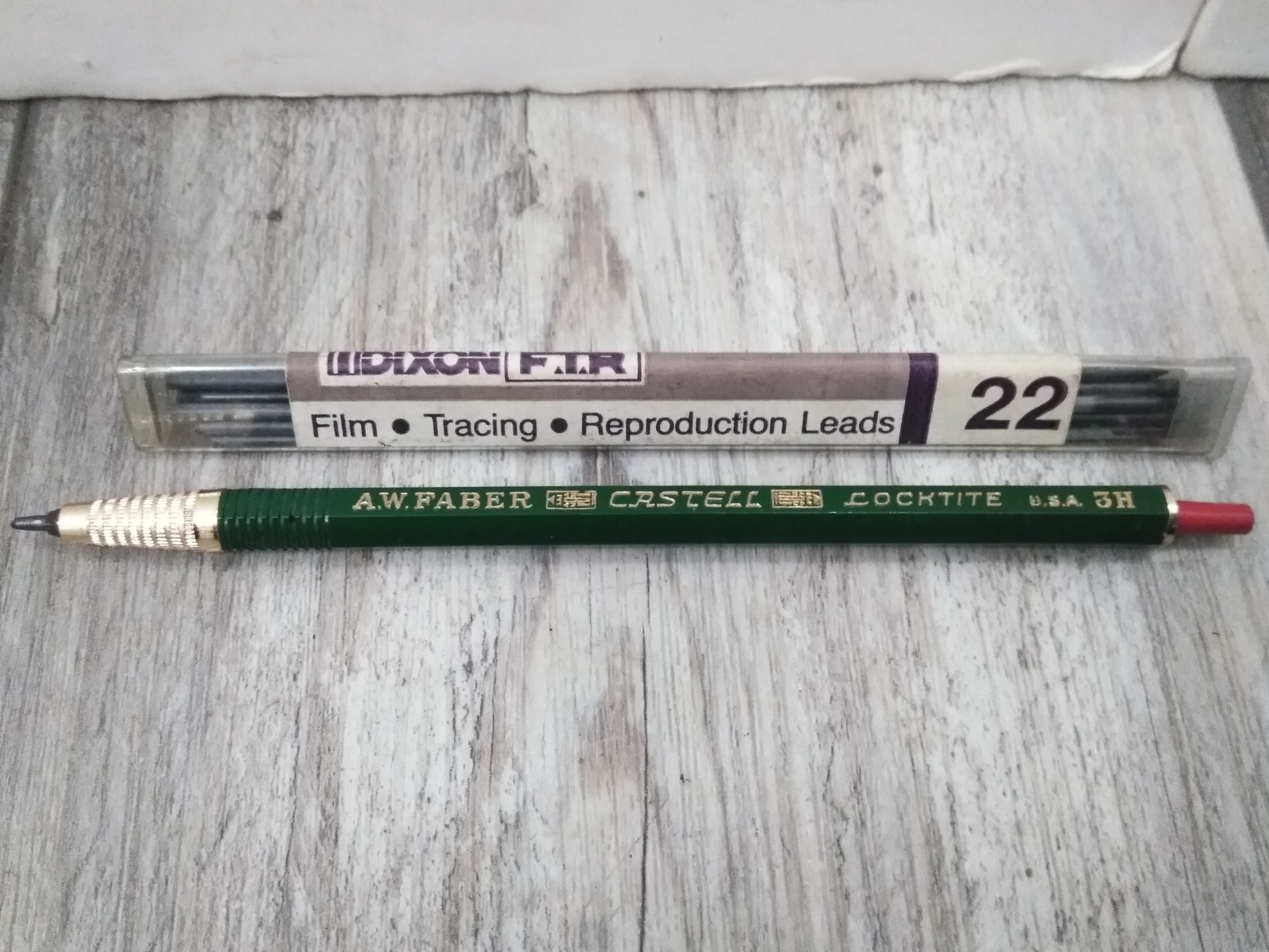 AW Faber Castell Locktite 3H Mechanical Pencil & dixon Lead Box