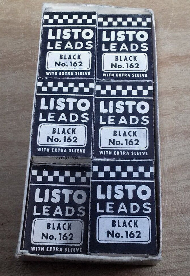 Vintage Listo Marking Leads Black No 162 for Pencil 1620 – 11 packs 66 Refills