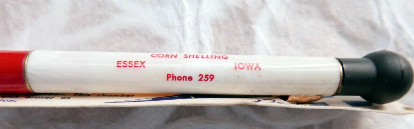 Vintage Redipoint NOS Corn Shelling Advertising Mechanical Pencil Essex, Iowa G3