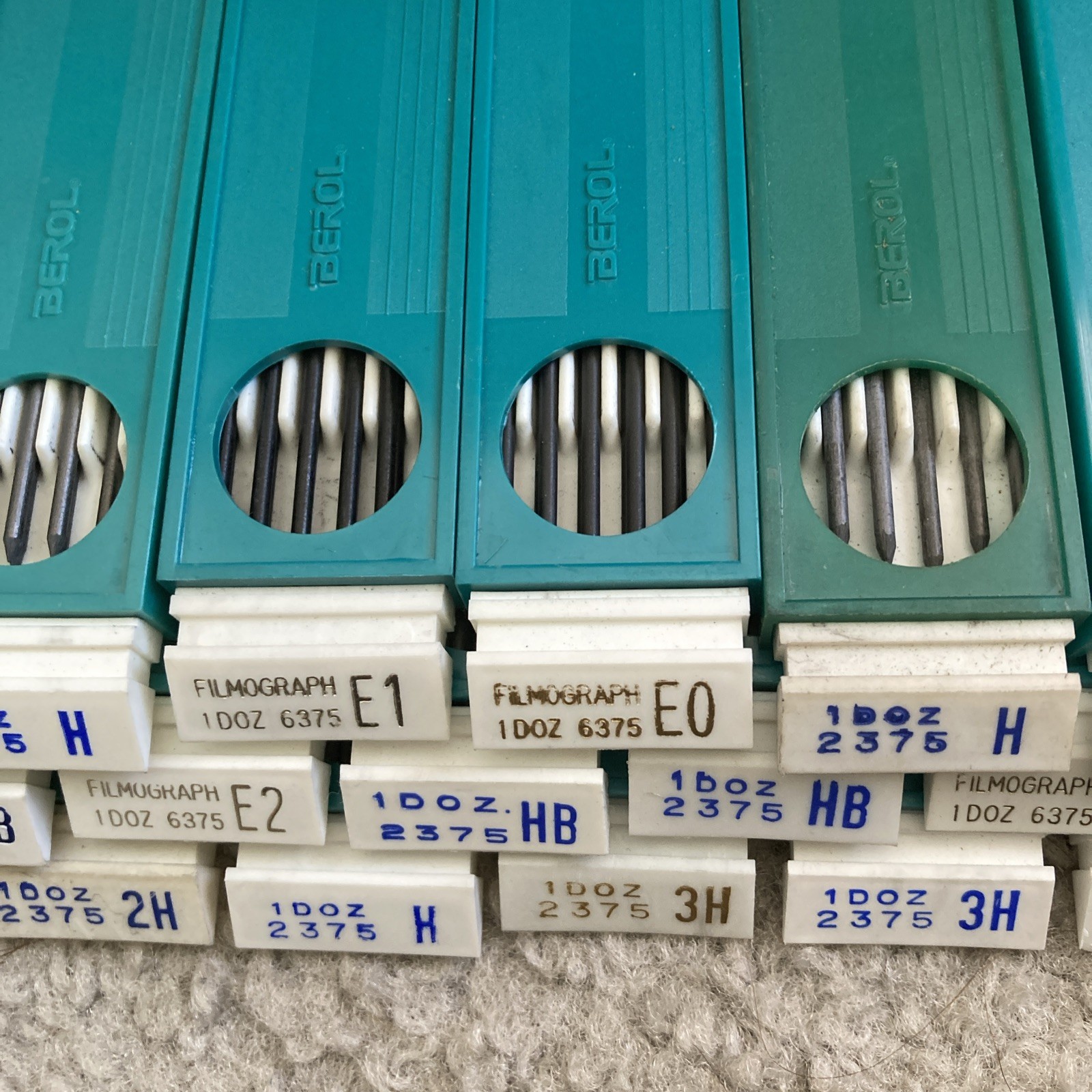 Berol Turquoise Eagle Drawing Leads Assortment of 16 Boxes Vintage