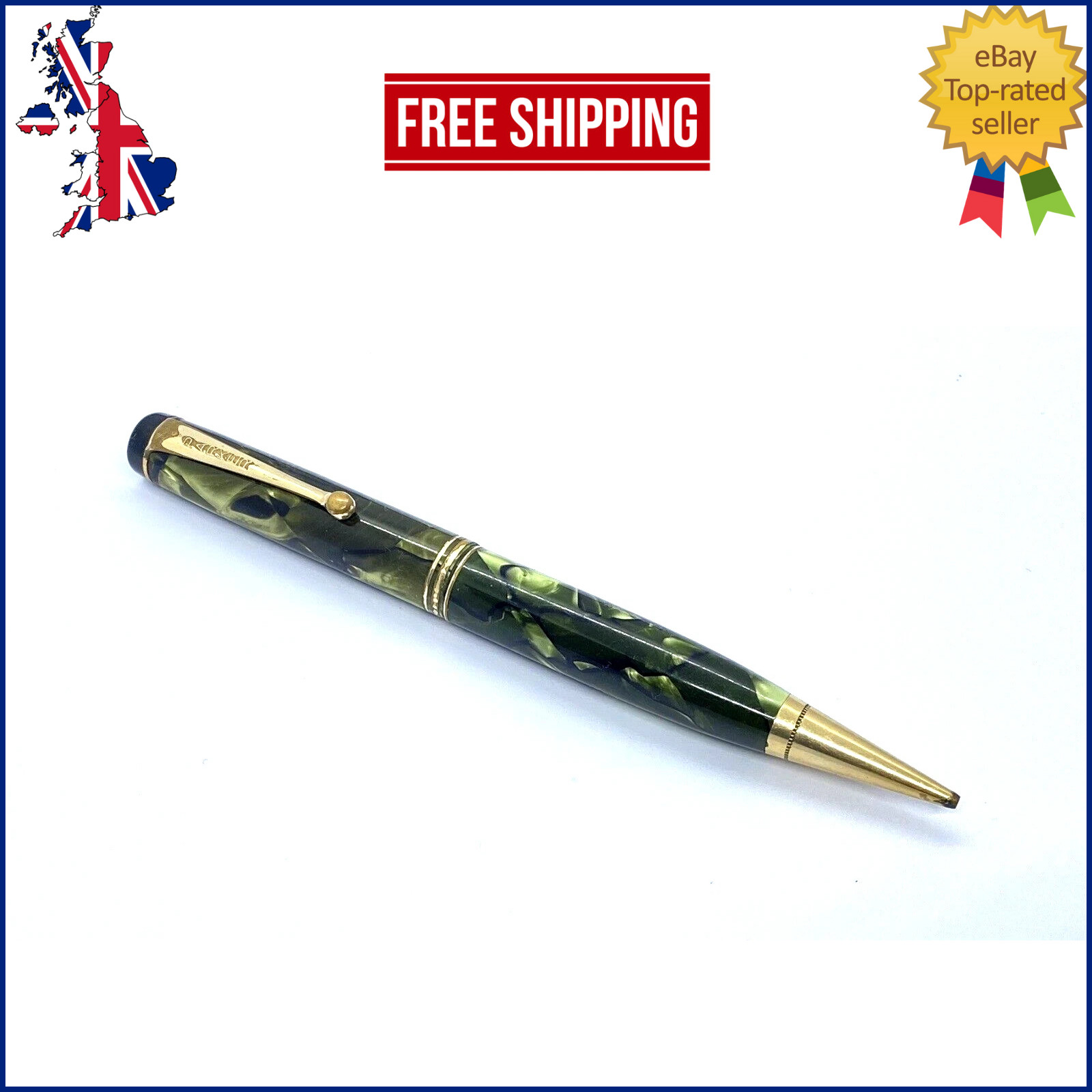 VINTAGE PARKER SENIOR DUOFOLD MECHANICAL PENCIL IN SEA GREEN MADE IN CANADA