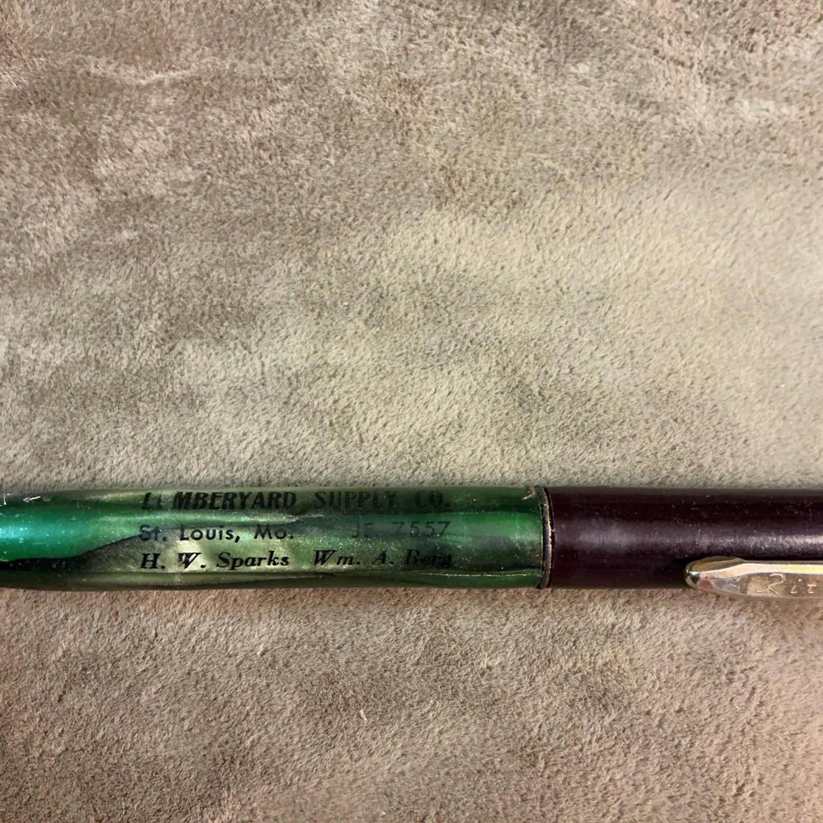 Antique Celluloid Writing Pencil Ritepoint St. Louis Lumberyard Supply Co As Is