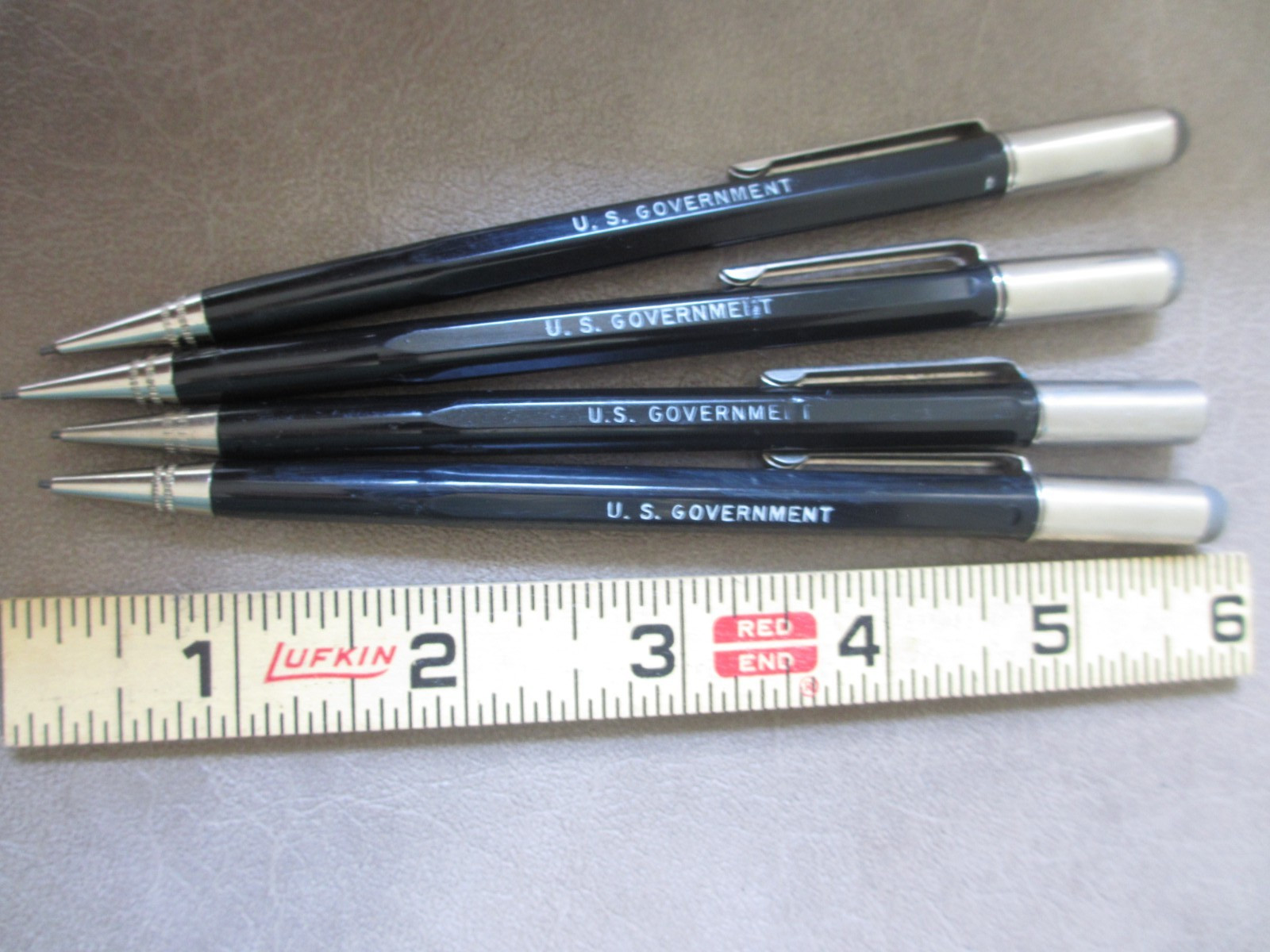 Vintage Old Skilcraft US Government Mechanical Pencils Black Made USA Set Of 4