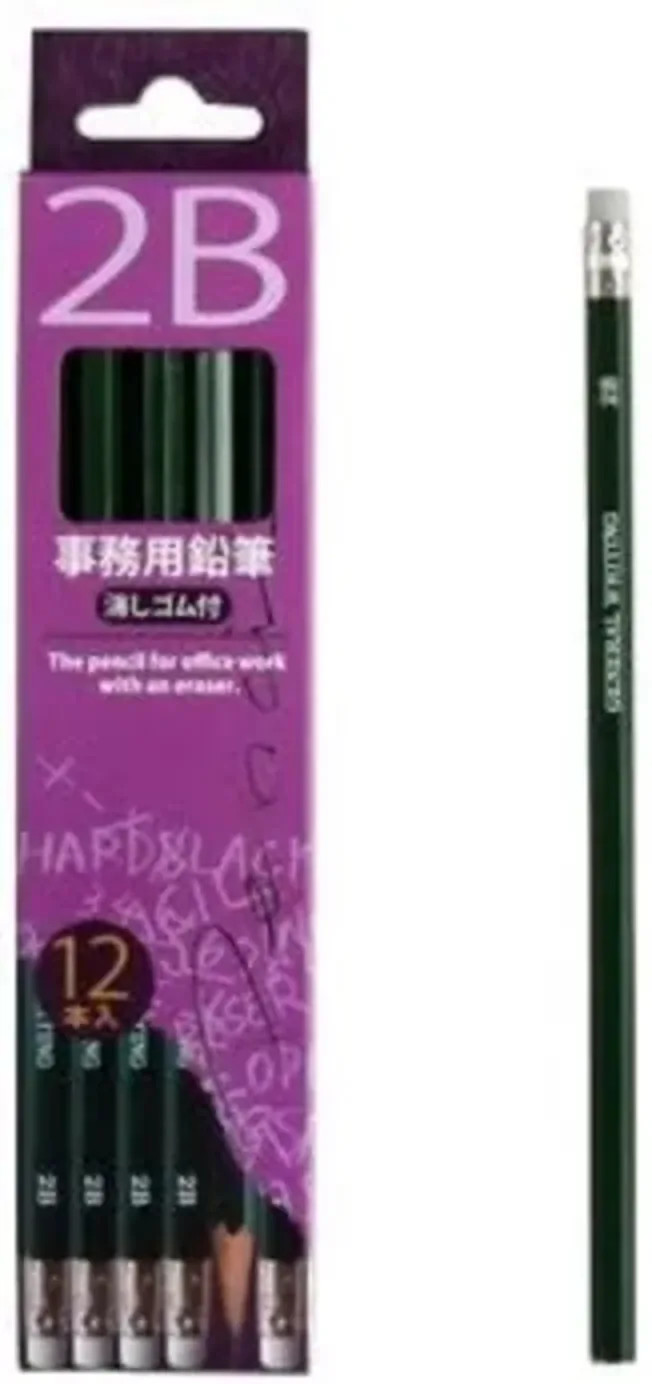 12 pencil 2b with eraser 12 bottles