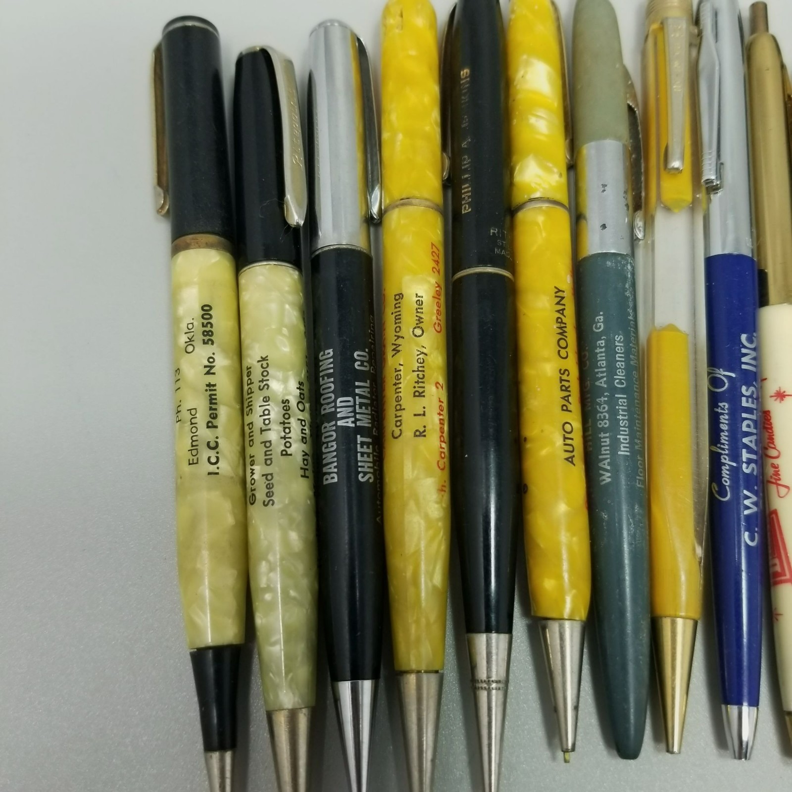 Vintage Advertising Pen Mechanical Pencil Mixed Lot of 25 AS IS