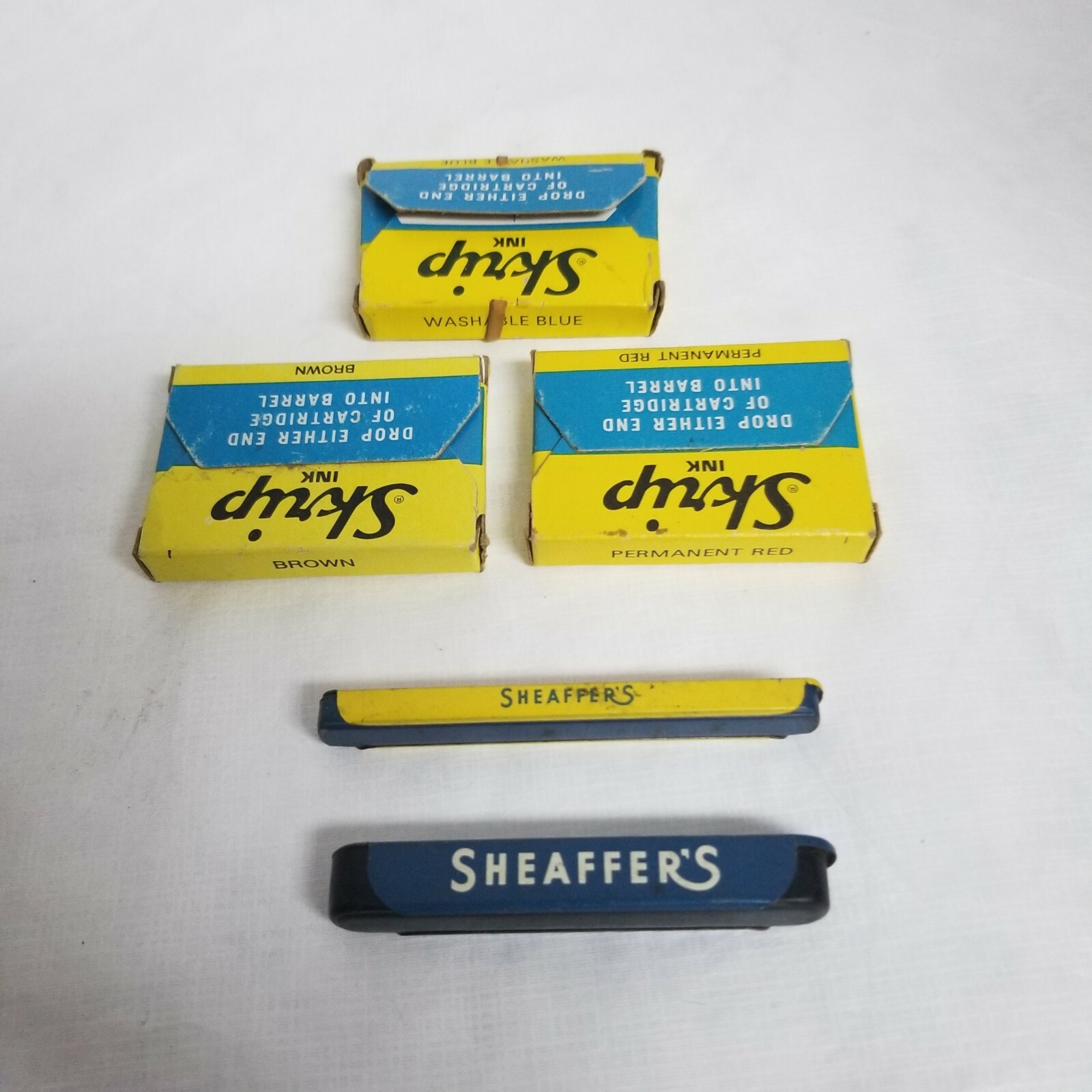Lot of 5 Vintage Sheaffer’s Fineline Pencil Erasers, Leads, Ink Cartridges